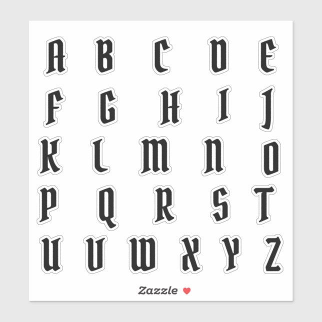 Adesivo Alphabet Monogramas Letras iniciais (Folha)