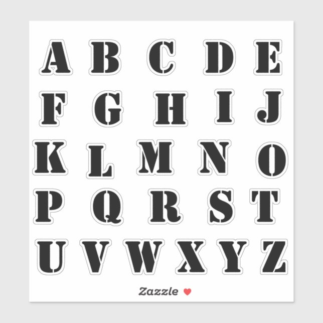 Adesivo Alphabet Monogramas Letras iniciais (Folha)
