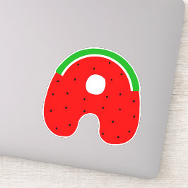 Adesivo Alphabet Sticker, Letra A Sticker, Melancia