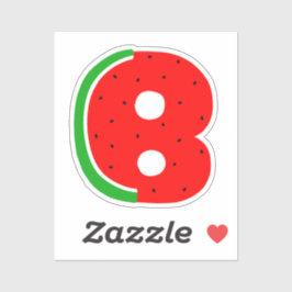 Adesivo Alphabet Sticker, Letra B Sticker, Melancia