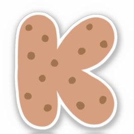 Adesivo Alphabet Sticker, Letra K Sticker, Cookie