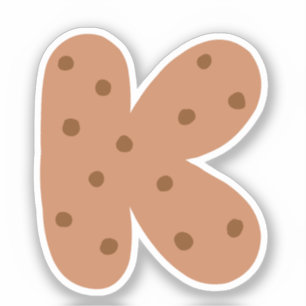 Adesivo Alphabet Sticker, Letra K Sticker, Cookie