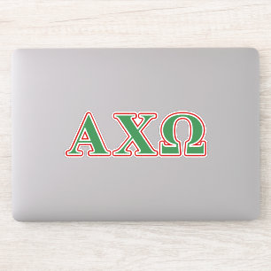 Adesivo Alphi Chi Omega Green e Red Letters