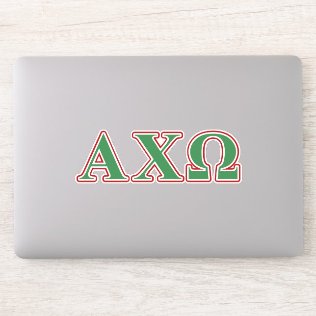 Adesivo Alphi Chi Omega Green e Red Letters (Computador)