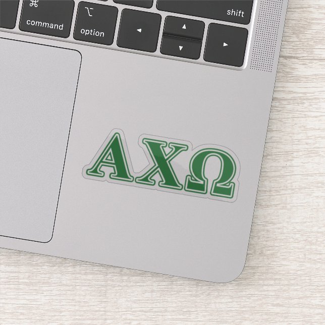 Adesivo Alphi Chi Omega Green Letters (Detalhe)