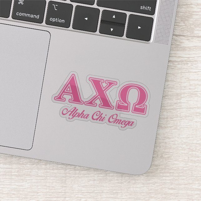 Adesivo Alphi Chi Omega Letras Rosa (Detalhe)
