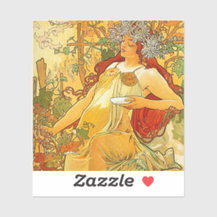 Adesivo Alphonse Mucha Art Nouveau Autumn