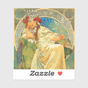 Adesivo Alphonse Mucha Art Nouveau Princess Hyacinth