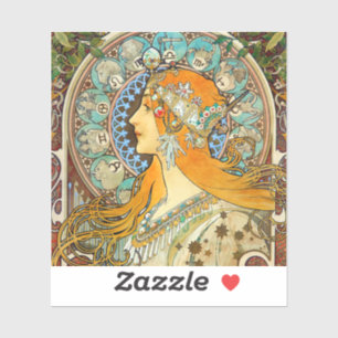 Adesivo Alphonse Mucha Art Nouveau Zodiac
