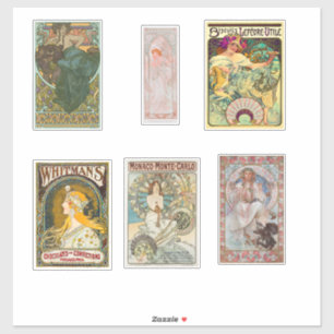 Adesivo Alphonse Mucha Sticker Assorção 2