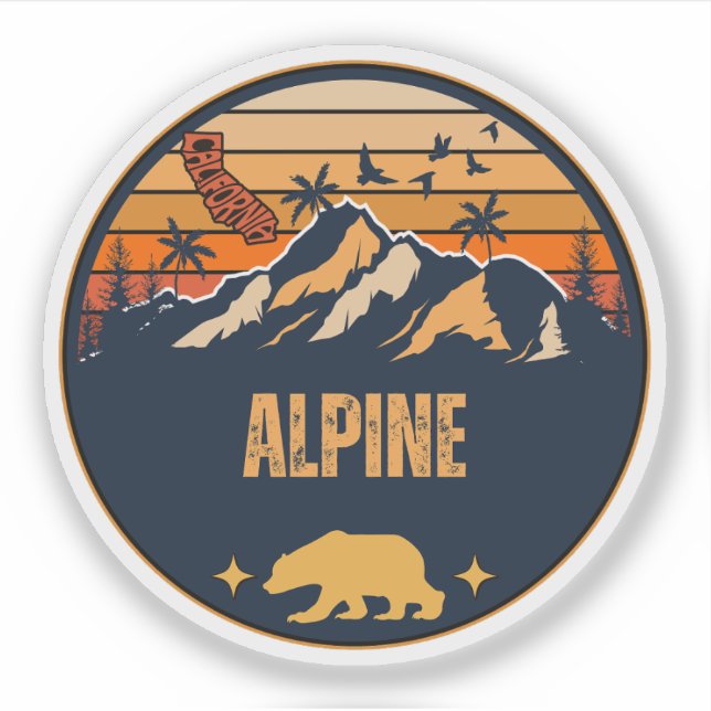 Adesivo Alpine, Califórnia (Frente)