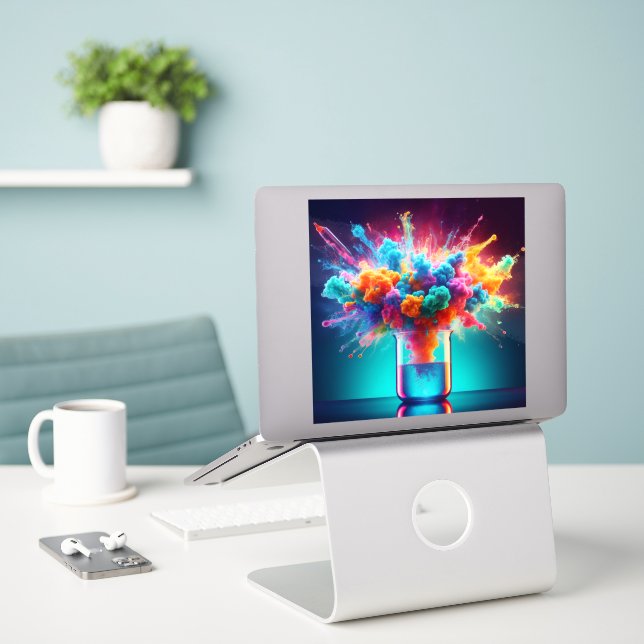 Adesivo Alquimia Cromática (Laptop na mesa)
