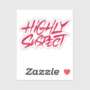 Adesivo Altamente Suspeito. Texto vermelho