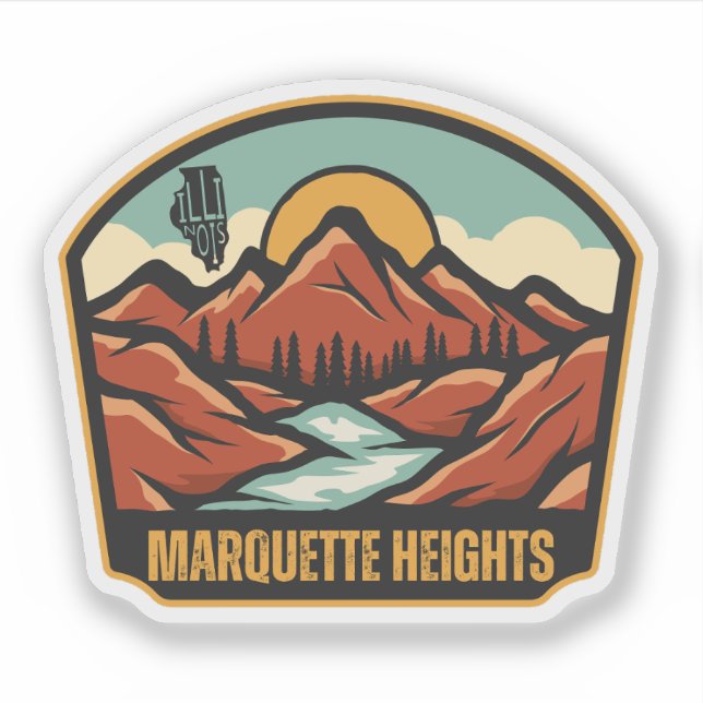 Adesivo Alturas de Marquette, Illinois  (Frente)