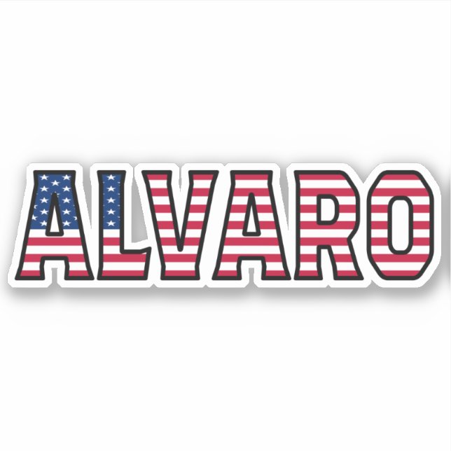Adesivo Alvaro Name Vorname USA Sticker Stickerset (Frente)