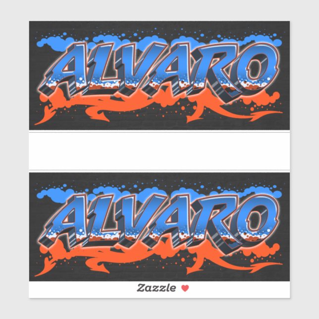 Adesivo Alvaro Vorname Name Graffiti Aufkleber Sticker (Folha)