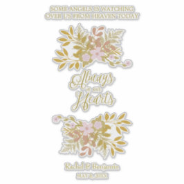 Adesivo Always in Our Hearts Quote Floral Golden Garland