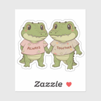 Adesivo Always Together: Cute Crocodile Couple
