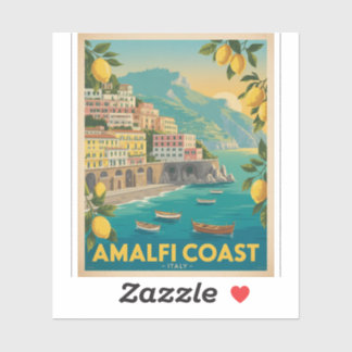 Adesivo Amalfi Coast Italy Vintage Travel
