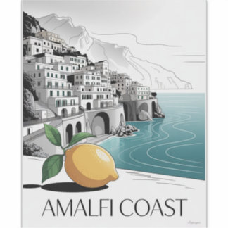 Adesivo Amalfi Coast Minimalist Line Art