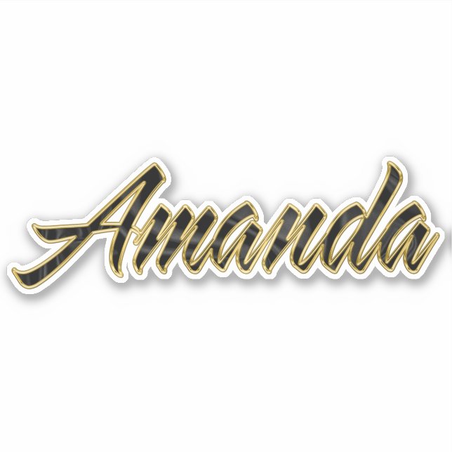 Adesivo Amanda black gold Lettering Aufkleber Sticker (Frente)