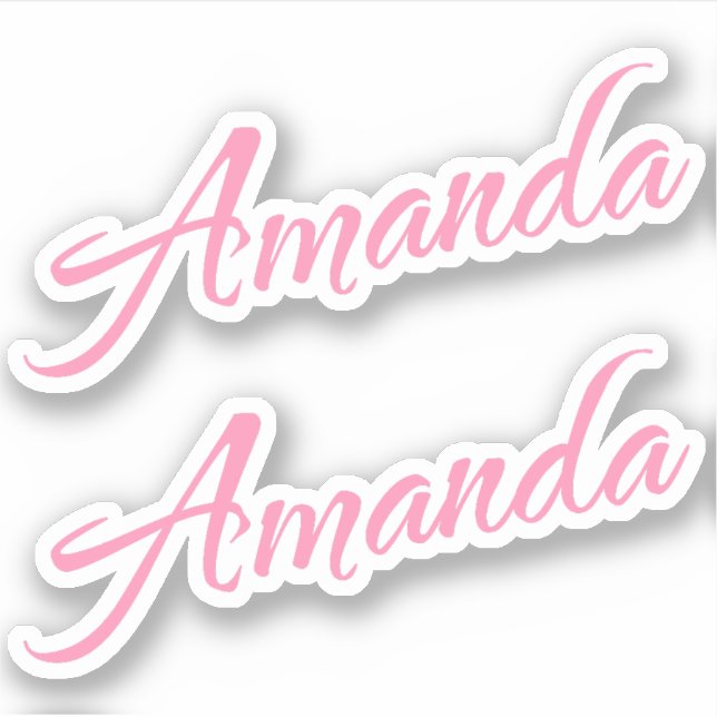 Adesivo Amanda Decorative Name in Pink x2 Sticker (Frente)