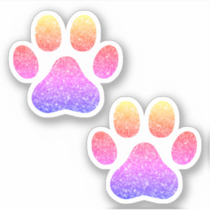 Adesivo Amante de Animais de Estimação com Pegadas Colorid