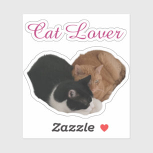 Adesivo Amante de Gatos com Coração de Gato