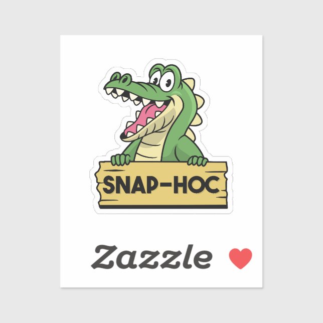 Adesivo Amante de jacaré engraçado e crocodilo do zoológic (Folha)