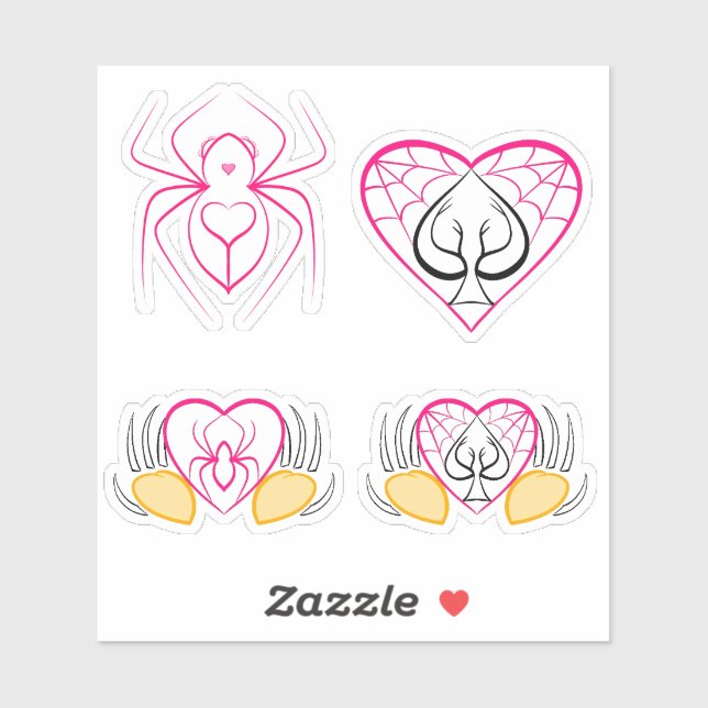 Adesivo Amantes de Aranha Rosa Twink (Folha)