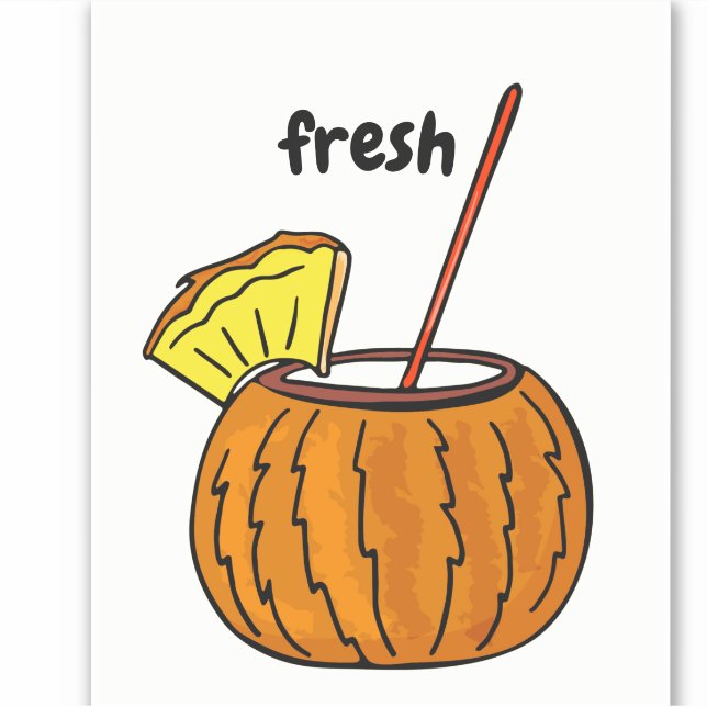 Adesivo Amantes de coco de coquetel de Na moda de vidro fr (Frente)