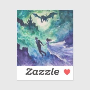 Adesivo Amantes Voantes - Pintura Por Aquarela