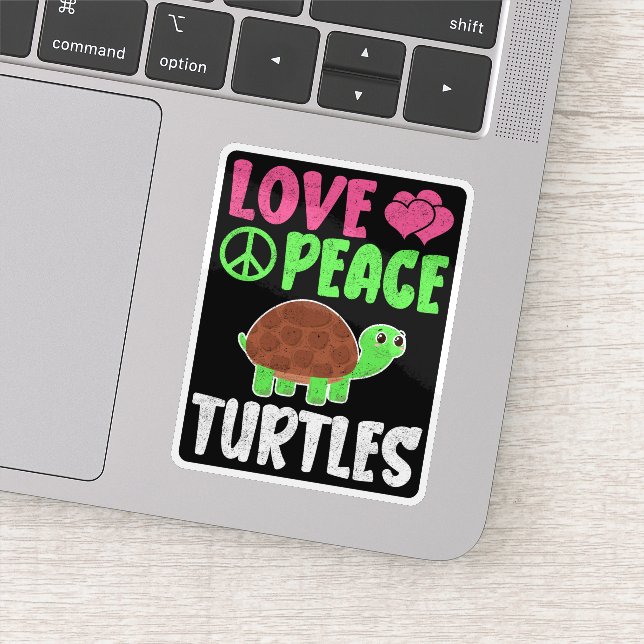 Adesivo Amar Tartarugas de Paz Animais do Zoológico Bonito (Detalhe)