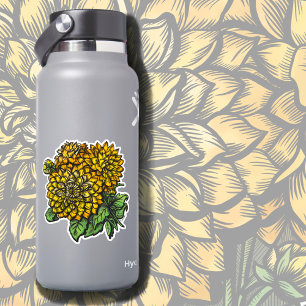Adesivo Amarelo Dahlias Floral
