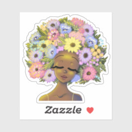 Adesivo Amável mulher afro-americana