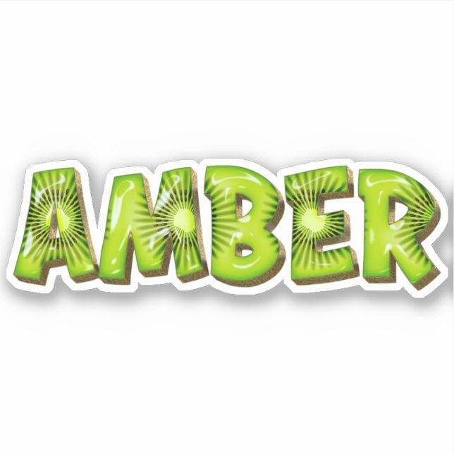 Adesivo Amber Name Kiwi Design Aufkleber Sticker (Frente)