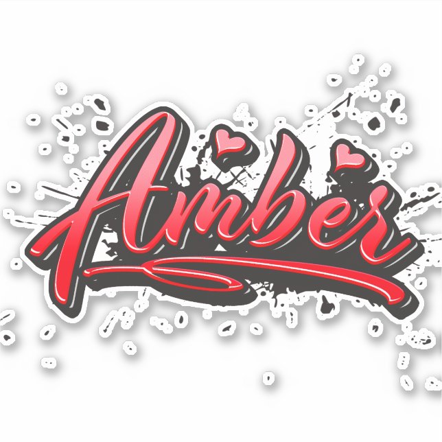 Adesivo Amber red Heart Graffiti Aufkleber Sticker (Frente)
