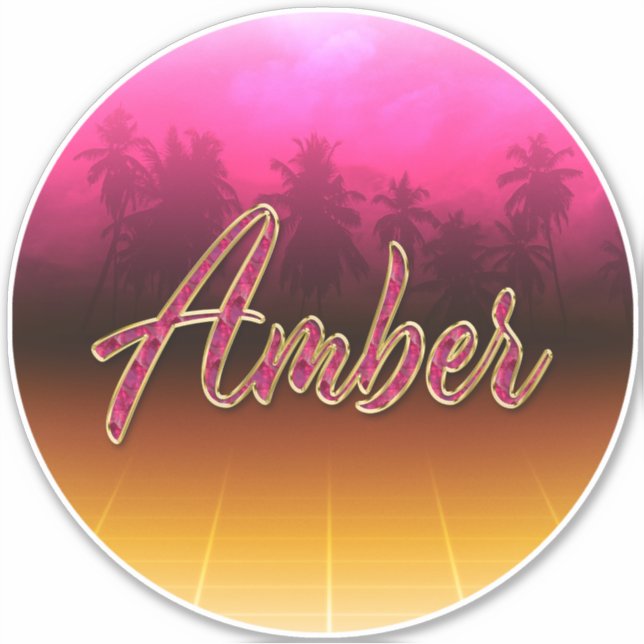 Adesivo Amber Vorname Name golden pink Aufkleber Sticker (Frente)