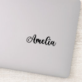 Adesivo Amelia Name - Caligrafia manuscrita
