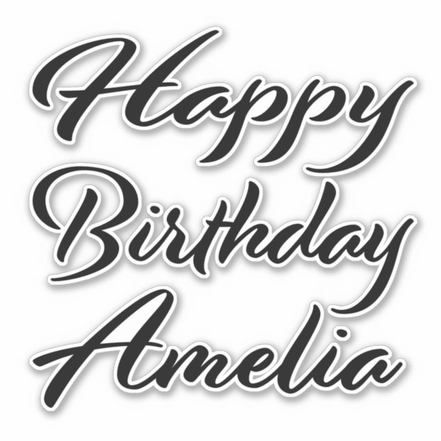 Adesivo Amelia Name Vorname black Sticker Geburtstag (Frente)