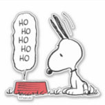 Adesivo Amendoins | Snoopy Ho Ho Comida Dish<br><div class="desc">Snoopy é um belo beagle da banda desenhada de amendoins de Charles Schulz. Durante o Natal,  ele costuma vestir-se como Papai Noel,  trazendo alegria e riso a todos.</div>
