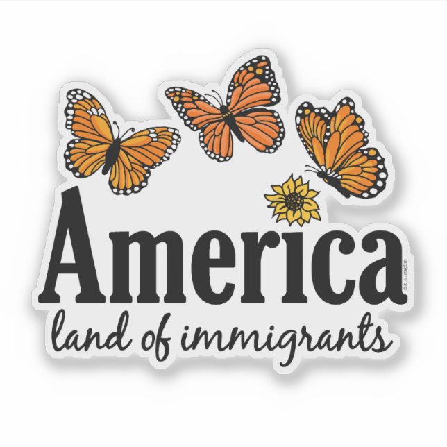 Adesivo America Land Of Immigrants (Frente)