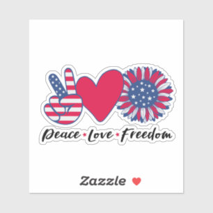 Adesivo América. Paz. Amor. Liberdade.