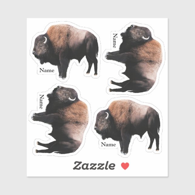 Adesivo American Brown Buffalo com nomes Sticker (Folha)