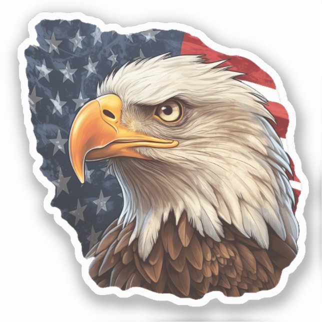 Adesivo American Flag Bald Eagle (Frente)