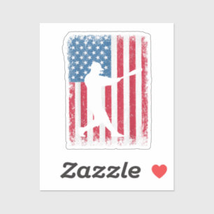 Adesivo American Flag Baseball Team Presente para Men Boys