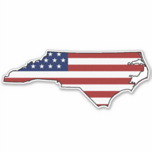 Adesivo American Flag Carolina do Norte