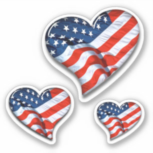 Adesivo American Flag Hearts