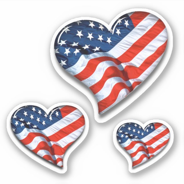 Adesivo American Flag Hearts (Frente)