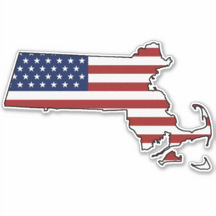 Adesivo American Flag Massachusetts